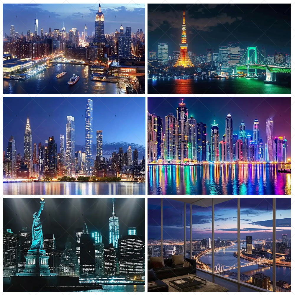 Photography Aesthetic - Night View High-Rise Building Background Banner