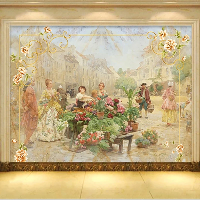 Photography Urban - Custom Photo Wallpaper European Style Marble