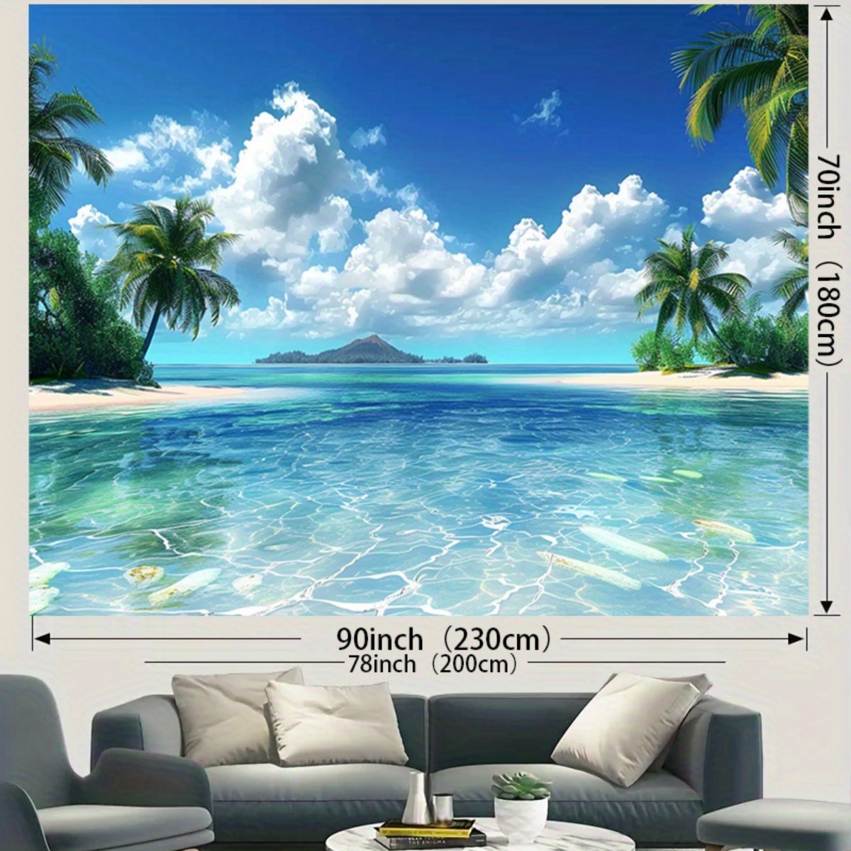 Tropical Beach Backdrop Polyes - Photography Aesthetic ulasan dan harga