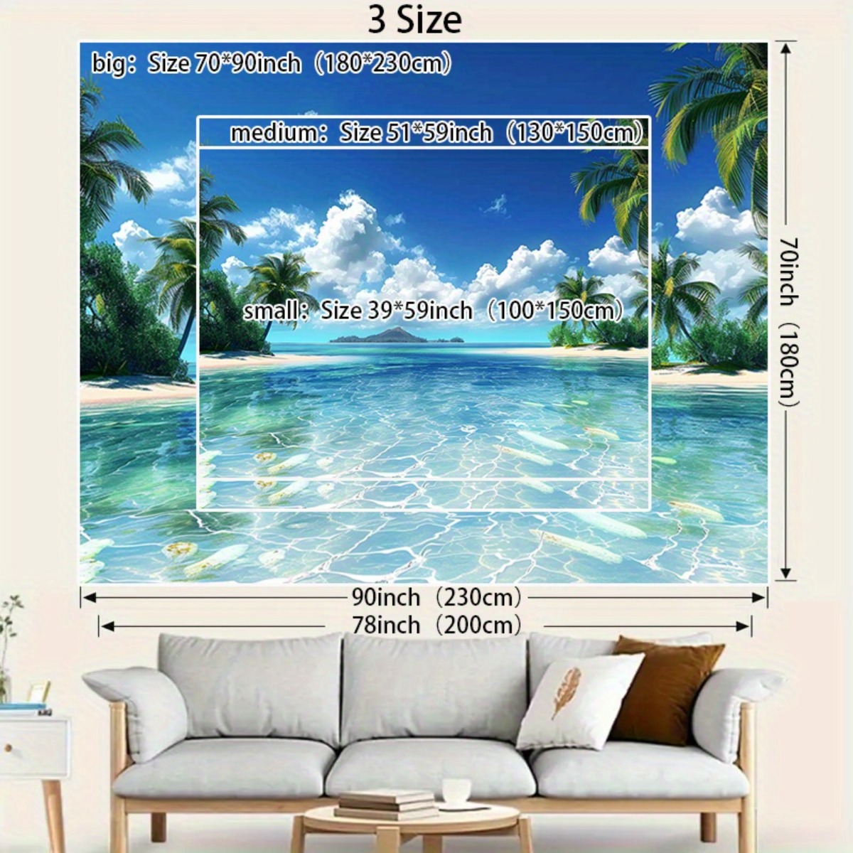 Tropical Beach Backdrop Polyes - Photography Aesthetic ulasan dan harga