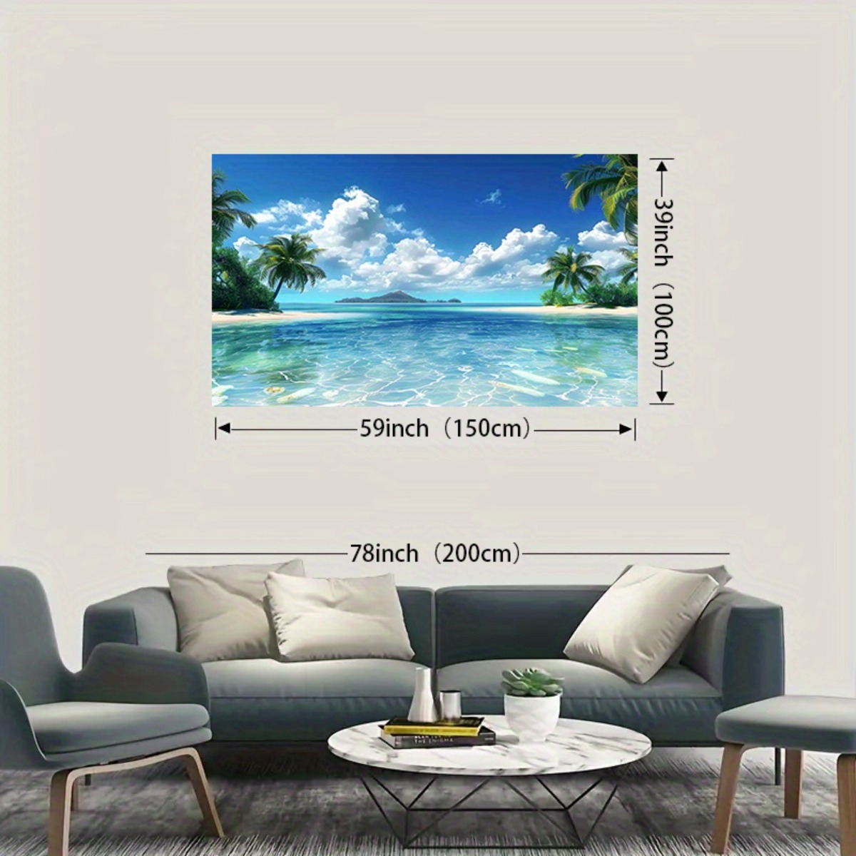 Tropical Beach Backdrop Polyes - Photography Aesthetic ulasan dan harga