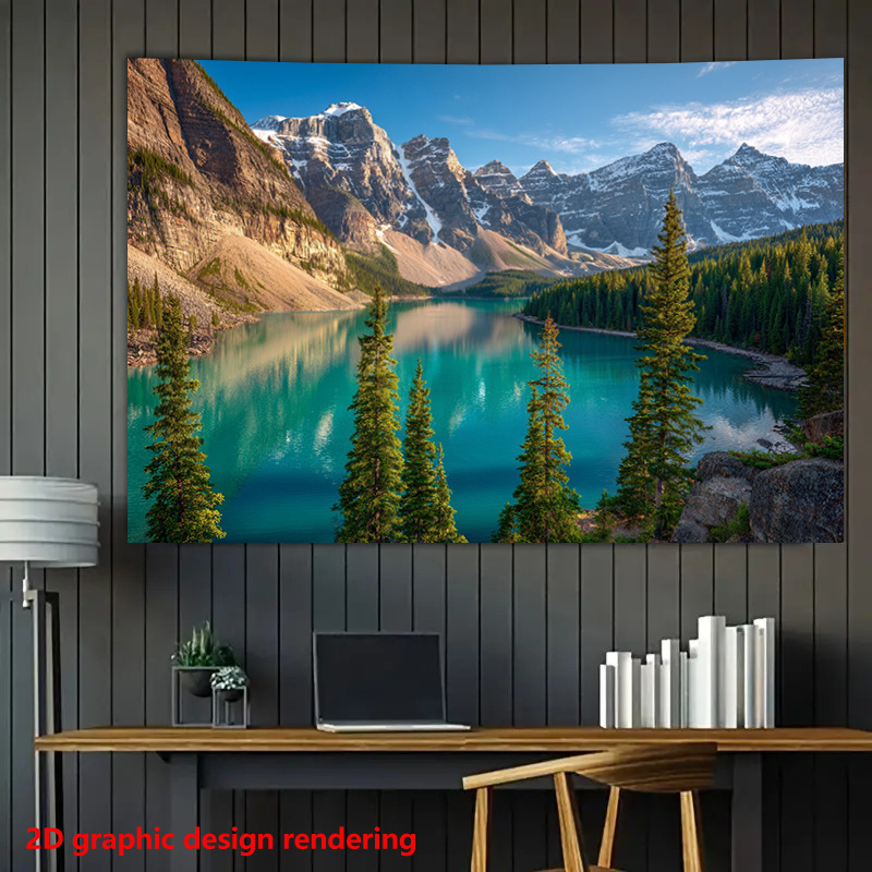 Mountain Lake Scenery Tapestry - Photography Yoga ulasan dan harga