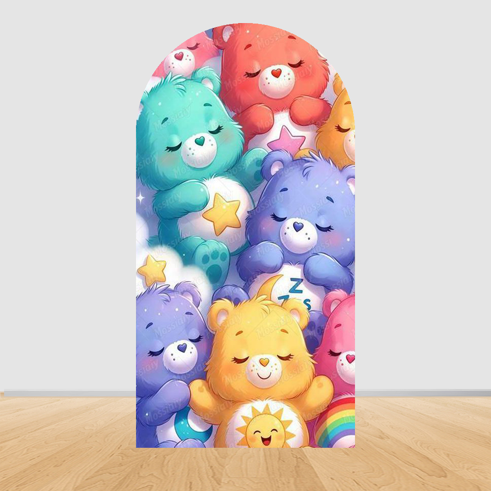 Cute Rainbow Bear Arch Backdro - Photography Aesthetic ulasan dan harga
