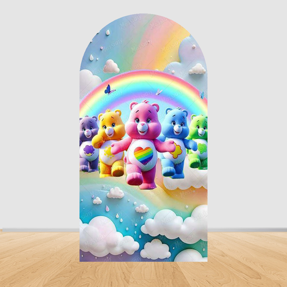 Cute Rainbow Bear Arch Backdro - Photography Aesthetic ulasan dan harga
