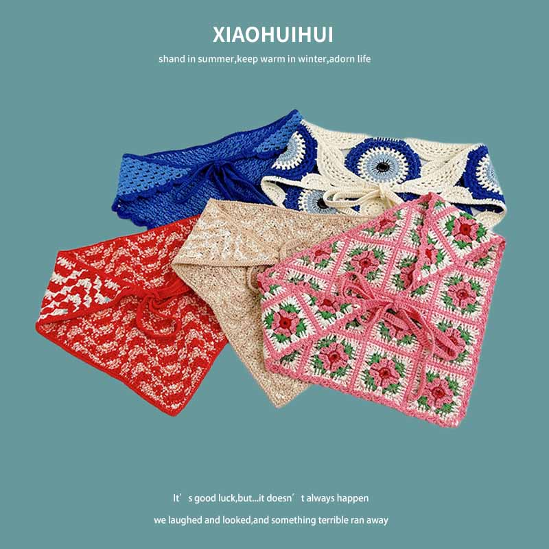 French Ins Knitted Lace Triang - Photography Triangle ulasan dan harga