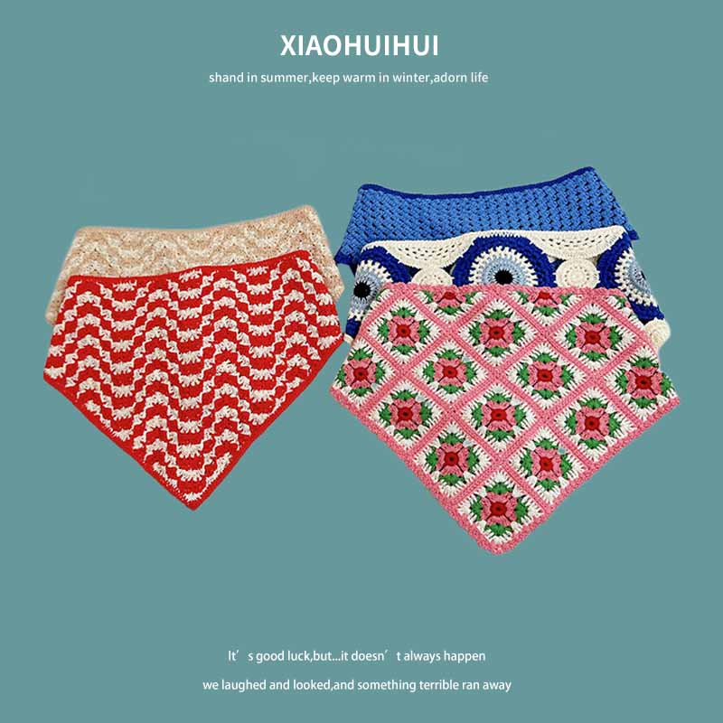French Ins Knitted Lace Triang - Photography Triangle ulasan dan harga